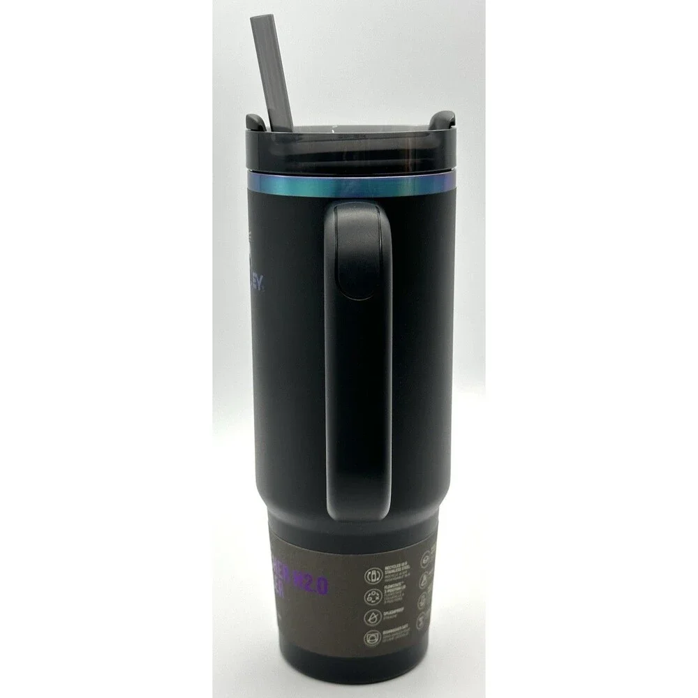 Stanley Quencher H2.0 Flow State 30oz Stainless Steel Black Chroma Tumbler - Picture 2 of 8